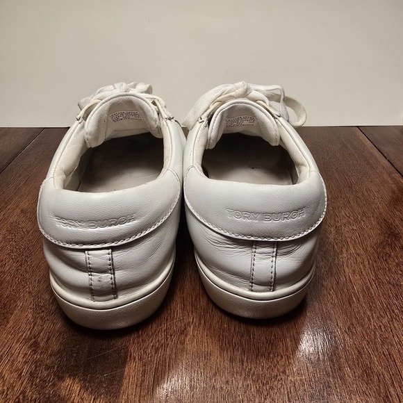 Tory Burch Women's Double T Howell Court Sneakers Size 8.5 M Shoes White Leather - Picture 6 of 16